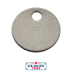 Aluminum Blank Metal Tag - .032" x 1" x 1" - One Hole