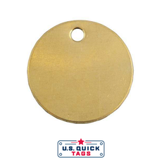 Brass Blank Metal Tag - .032" x 1.5" x 1.5" - One Hole