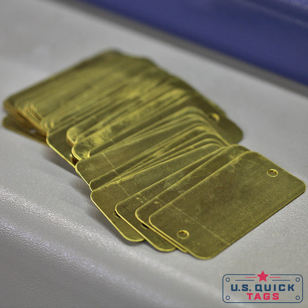 Brass Blank Metal ID Tag - .016 x 1.5 x 3 - US Quick Tags