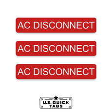 AC Disconnect Adhesive Decal - 0.75" x 4" (100 Pack)