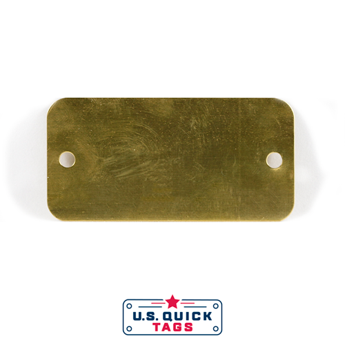 Brass Rectangular Two Holes Blank Tags
