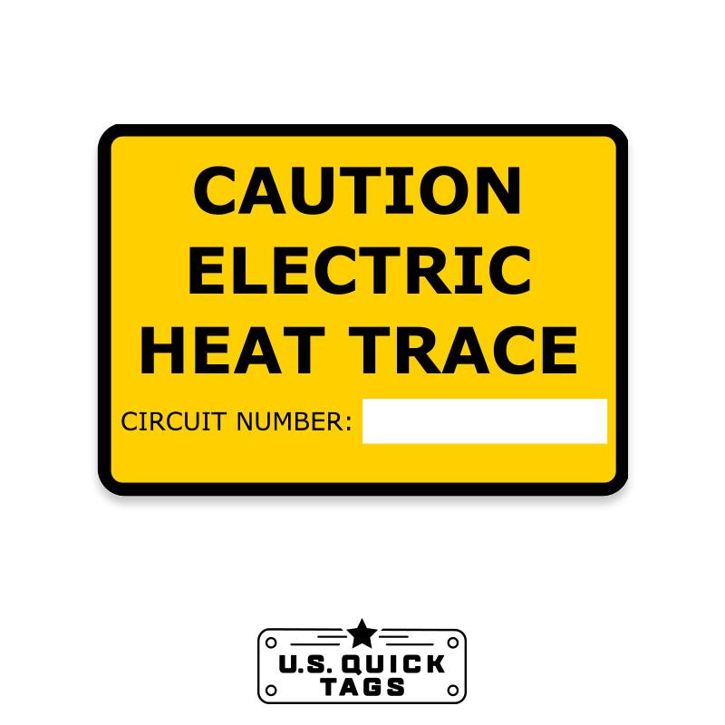 Caution: Electric Heat Trace Adhesive Decal - 1.75" x 2.75" (100 Pack)