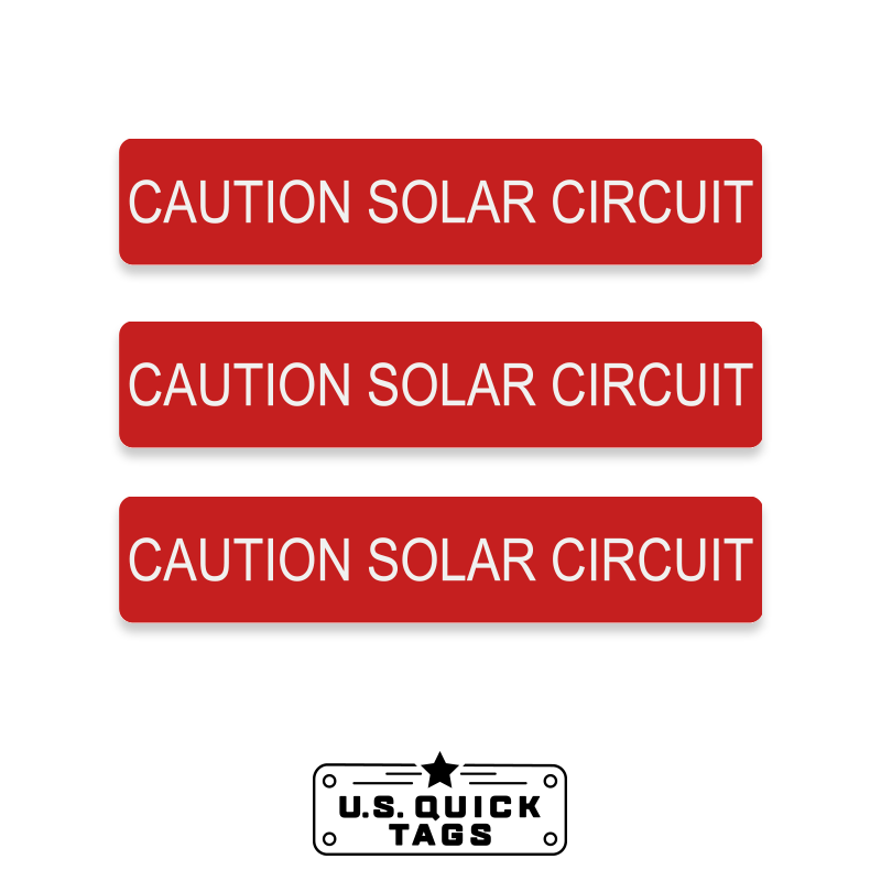 Caution: Solar Circuit Adhesive Decal - 1.125" x 5.75" (100 Pack)