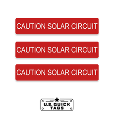 Caution: Solar Circuit Adhesive Decal - 1.125" x 5.75" (100 Pack)