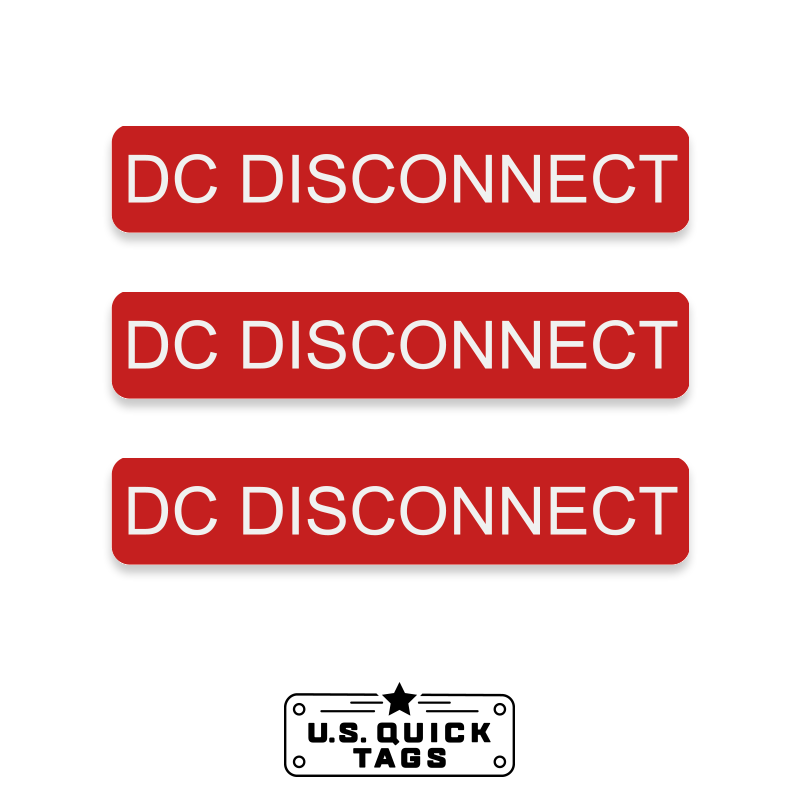 DC Disconnect Adhesive Decal - 0.75" x 4" (100 Pack)