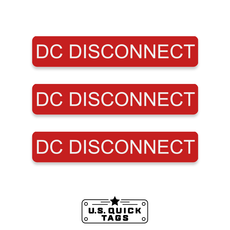 DC Disconnect Adhesive Decal - 0.75" x 4" (100 Pack)